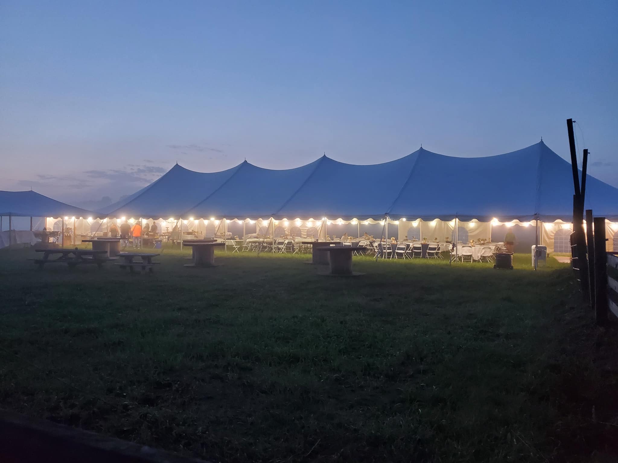 Open Sided Party Tent - Night Shot